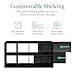 Best Choice Products 8-Cube Storage Organizer, 11in Shelf Opening, Bookcase, Display Shelf, Customizable w/ 3 Removable Back Panels – Black