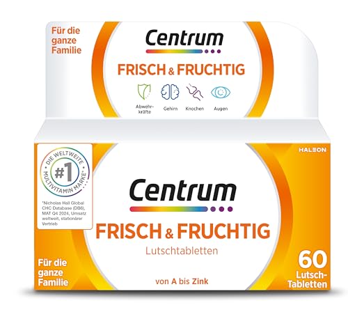 Vitamine - Centrum Frisch & Fruchtig Multivitamin - Leckeres, hochwertiges Nahrungsergänzungsmittel mit Mikronährstoffen – Für die ganze Familie – Vitamine, Mineralstoffe, Spurenelemente – 60 St. Vitamine - Centrum Frisch & Fruchtig Multivitamin - Leckeres, hochwertiges Nahrungsergänzungsmittel mit Mikronährstoffen – Für die ganze Familie – Vitamine, Mineralstoffe, Spurenelemente – 60 St.