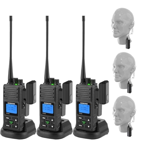 SAMCOM Two Way Radios with Wireless Radios Earpieces,3 Packs