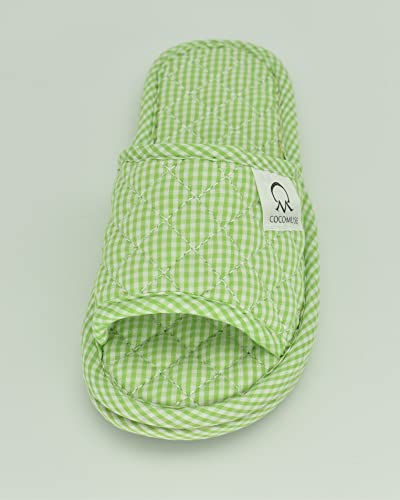 Image of Ultralight Soft Indoor Open Toe Cotton linen Slippers Absorb Sweat Cloth Bottom House Slippers