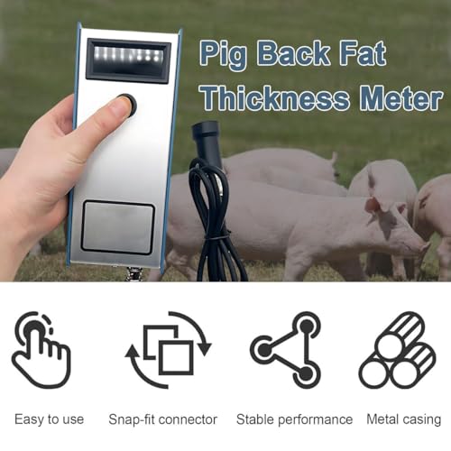 Instrumento de medición de grosor de grasa dorsal de cerdo, medidor portátil de grasa dorsal con luz indicadora, adecuado para el hogar o comercial