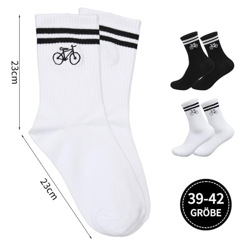 HUKUMA HUKUMA Rennrad Socken,35-46 Fahrradsocken Herren,Fahrrad Geschenk für Herren Damen,Rennrad Zubehör,Fahrradfahrer Tennissocken Accessoires,Lustiges Geschenk für Geburtstag Männer und Frauen - Zusatzansicht 4 | TV | Video | Foto