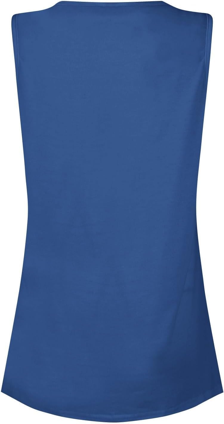 Henley Tank Tops for Women Summer Sleeveless Tunic Tops Solid Color Casual Button Down Blouse Tshirts