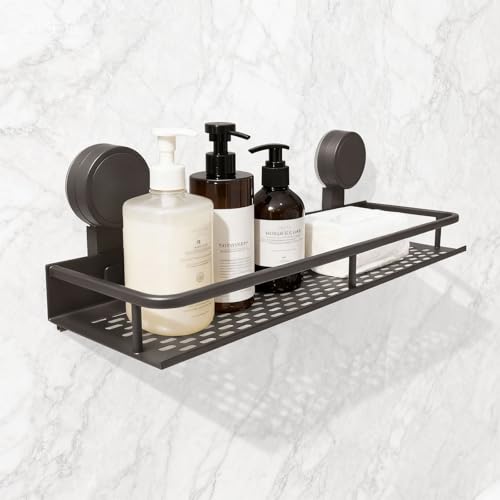 Bofanze Estantería Baño Ventosas sin Taladrar Shower Caddy Sin Aluminio Ventosa Organizador Ducha con Ventosas Jabonera Ducha Sin Taladro Ventosa 40 cm de Largo Capacidad de Carga de 10 kg