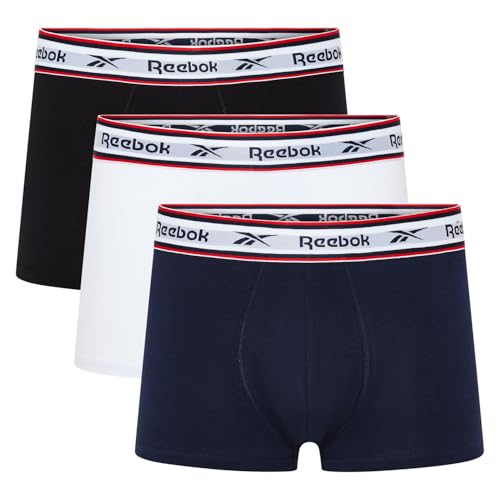 Reebok Barlow Men's Trunks - Pack of 3 | Mens Trunks, Breathable & Stretchable Underwear for Men | Multipack Mens Underwear Cotton |