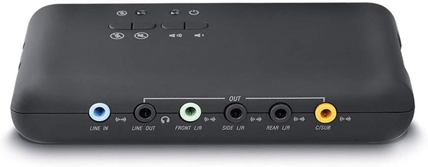 A ADWITS 7.1 Ch External USB Sound Card with SPDIF Digital Audio for Desktop Laptop PC, Support DAC Output ADC Input Dual Mic, 48 KHz Sampling Rate, SCMS Compliant