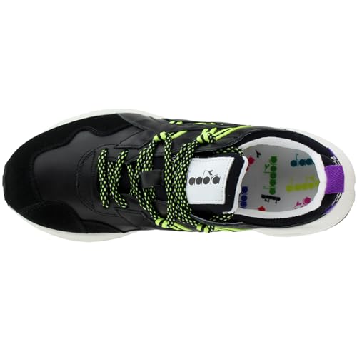 Diadora Mens Rave Leather Pop Lace Up Sneakers Shoes Casual - Grey4