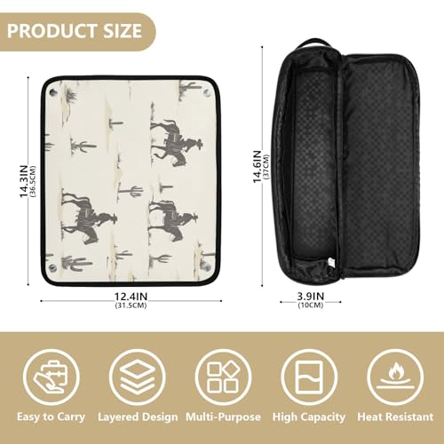 Bolsa de viaje y tapete resistente al calor para herramientas de cabello miniatura 4