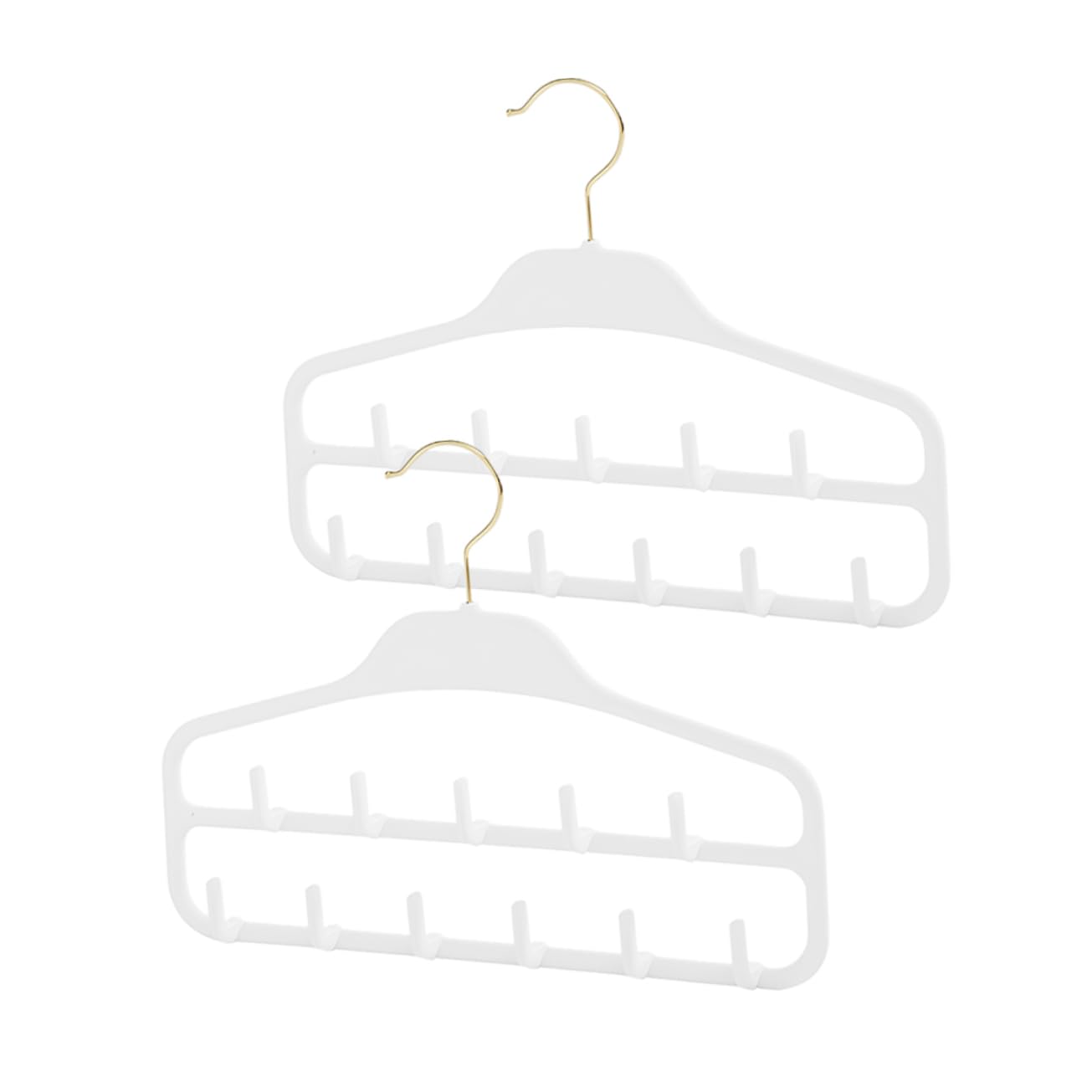 Unomor 2Pcs Multi Hook Tie and Scarf Organizer Rack Closet Hanger for Belts Ties and Scarves Space Saving Design for Efficient Closet Storage Light Grey