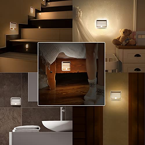 Everbrite Motion Sensor Night Lights, Led Soft Warm Light, Battery Powered Auto Night Lights, Stick-On Night Light For Bedroom, Bathroom, Stair, Closet, 9 Aa Batteries Included(3 Pack) #TOP5