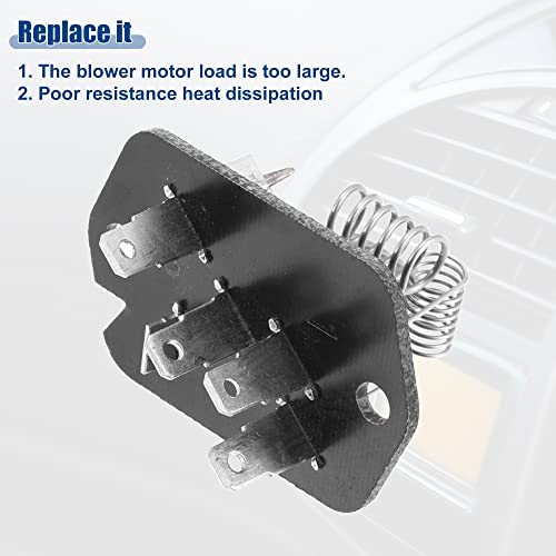Image of ACROPIX HVAC Blower Motor Resistor Heater Replacement - Pack of 1 Black Silver Tone