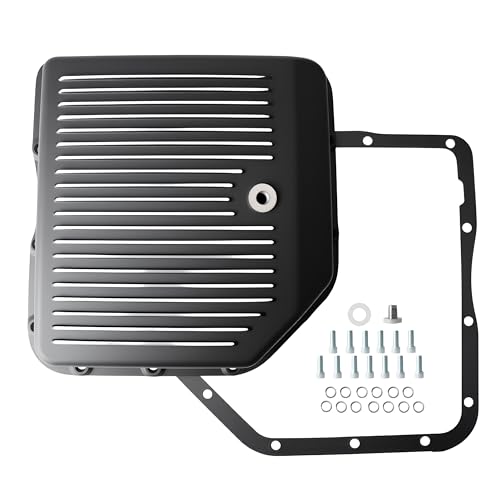 Riyhch Transmission Oil Pan with Drain Plug for GM TH250 TH250C TH350 TH350C Pan Depth 2-1/4 #OE SP8491BK