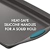 Rachael Ray Nonstick Bakeware Set with Grips includes Nonstick Bread / Baking Pans, Cookie / Baking Sheet and Cake Pans - 10 Piece, Gray with marine blue grips #2