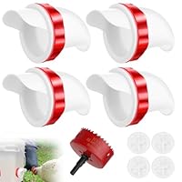 Futterautomat Hühner Kein Abfall DIY Automatischer Hühnerfutterspender Nagetiersicher Wetterfest Hühner futterspender für Eimer Fässer Behälter Tröge 4 Stück