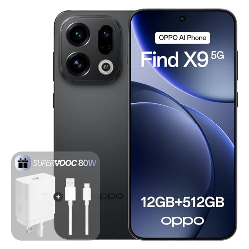 OPPO Find X9 5G 12+512GB, AI Unlocked Smartphone, Android 16, 6.59