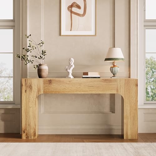 Garvee Engineered Wood Farmhouse Console Table with Natural Wood Grain, Slim Space Saving Sofa Table Entryway Hallway Accent Table for Living Room Foyer, 47.24/63 Inch,Oak by Garvee - Used condition - CA$117.45