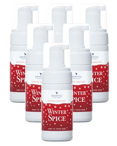 Image of Hand Cleansing Sanitiser Foam, No Alcohol Foaming Hand Sanitizer Dispenser - Winter Spice (100ml Pack of 6)