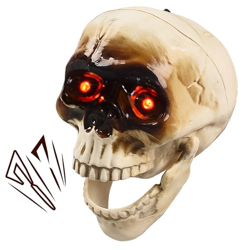 Voz espeluznante en calaveras decorativas de Halloween para asustar visitas 5