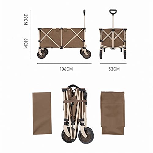 Carro plegable exterior 193L con gran capacidad, maletero portátil, carrito con asa ajustable, para viaje, compras y camping miniatura 2