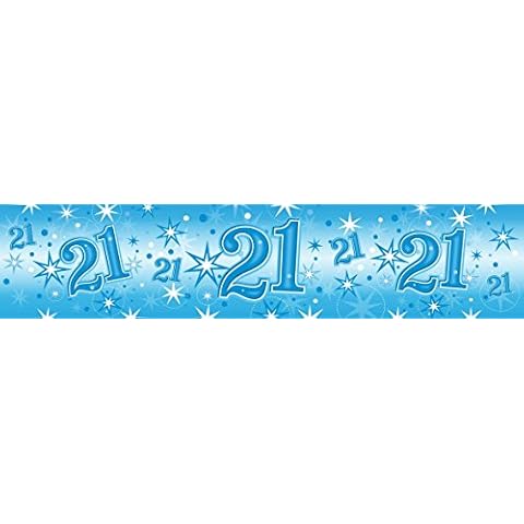 Pioneer Party 45569 Party Banner, Blue, 21st Birthday Cover