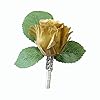 Angel Isabella Boutonniere-Nice Hand-Crafted Rosebud Keepsake Artificial Flower-Pearl Headed Pin Included (Metallic Gold) #3