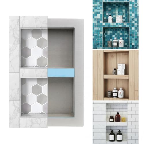 Houseables Shower Niche, Shower Niche Insert Tile Ready, Recessed Bathroom Storage, 12x20 (13x...