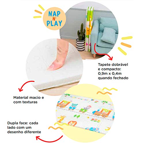 Tapete Dobrável Nap n' Play 2x1,8m Aberto Multikids Baby - BB1052