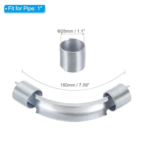 PATIKIL 25mm PEX Tube Bend Support, 5 Pack PEX Tube Metal 90 Degree Elbow Bend Support with Spring for PEX Pipe Tubing Silver Tone - Image 2