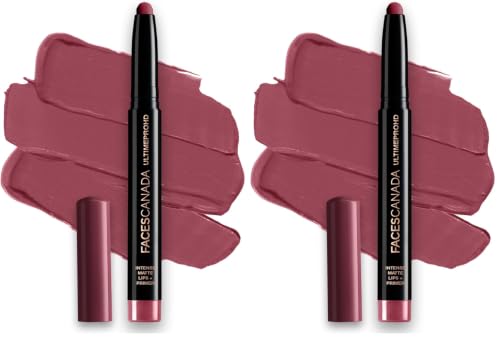 Image of FACES CANADA Ultime Pro HD Intense Matte Lipstick + Primer - Magnetic (Nude), 1.4g | 9HR Long Stay | Flawless HD Matte Finish | Intense Color | Lightweight | Smooth Glide | Primer Infused (Pack of 2)