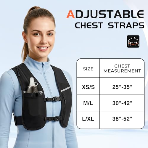 Eclove Running Vest for Women and Men, Lightweight Adjustable Reflective Hydration Pack with 500ml Soft Flask & 5 Pockets, Bounce Hand Free Comfort for Marathon Trail Cycling Hiking Jogging Walking - image 2