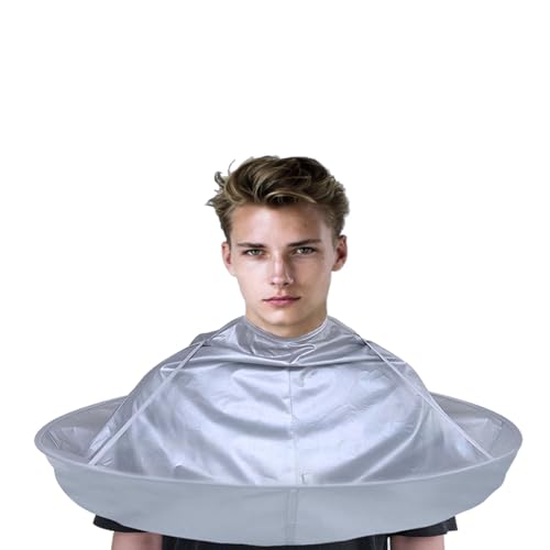 [LeTradeJP] ヘアエプロン 散髪ケープ 散髪マント 折りたたみ可能 散髪道具 自宅 大人 子供 兼用 防水 溝が深いタイプ 高い耐久性 カラーリング カット 髭剃りなどに対応（グレー 1個）の画像