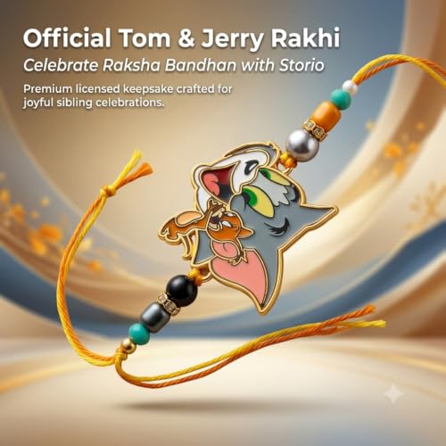 Image of Storio Tom and Jerry Metal Pendant Rakhi | Officially Licensed | Rakhi for Boys, Bhaiya, Bhai | Raksha Bandhan Gift