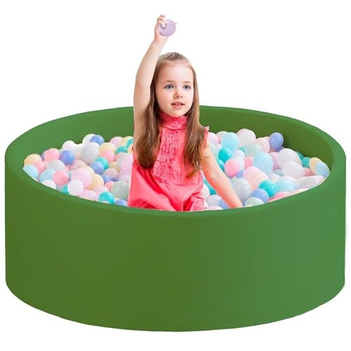 Zedachica Ball Pit for Toddlers 47.24''x15.75'' Baby Ball Pits Round Foam Ball Pits Lagre Kids Ball Pit Kids Play Ball Pool Ideal Gift for Children (Green, NO Balls) -  Zedachcia