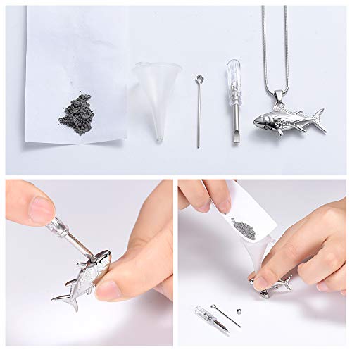 Imrsanl Cremation Jewelry For Ashes Fish Urns Necklace Memorial Keepsake Jewelry Ashes Pendant For Pets/Human (Silver) #TOP5