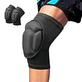 MUNSKT Ginocchiere da lavoro, 2MM spugna spessa comfort nero ginocchiere da giardinaggio per uomini donne lavoro pantaloni danza pallavolo equitazione sport