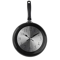 Timelike Wall Clock, 10 inch Metal Frying Pan Kitchen Wall Clock Home Decor Kitchen Themed Unique photo Timelike Wall Clock, 10 inch Metal Frying Pan Kitchen Wall Clock Home Decor Kitchen Themed Unique