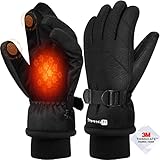 UJUJIA Winterhandschuhe für Herren Damen Skihandschuhe Warme Winddicht wasserdichte Handschuhe Touchscreen Handschuhe für Outdoor-Sportarten Laufen Radfahren Fahren Wandern Motorrad