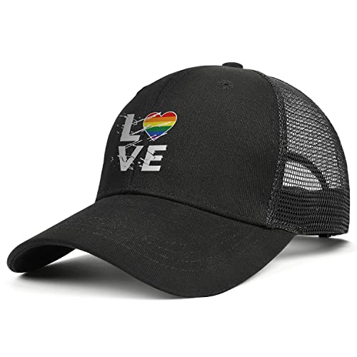 Pride Hat Lgbt Rainbow Hat Adjustable Mesh Baseball Cap For Men Women Gay Pride Hat For Daily Use Holiday Use #TOP1
