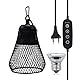 QIODAZOO Schildkröte Wärmespotlampe, Reptilien Wärmelampe mit haken E27 Lampen 50W Kontrollierbare Zeit Steuerbare Helligkeit