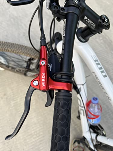 WIROJ Mountain Bike Hydraulic Disc Brake Set, Front & Rear Disc Brake Kit Fit Bicycle MTB XC Trail, e-Bike, Fat Bike, Upgrade kit for Mechanical Disc Brake (Red - Bike Hydraulic Disc Brake Set)