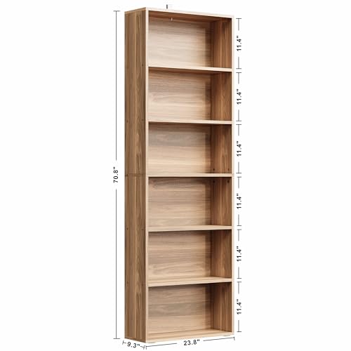 IRONCK Bookshelves and Bookcases Floor Standing 6 Tiers Display Storage Shelves 70 in Tall Bookcase Home Decor Furniture for Home Office, Living Room, Bed Room - Image 4