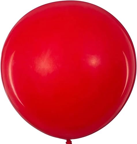 6 Pack 36 Inch Red Giant Big Extra Large Huge Jumbo Latex Balloons Colourful Luftballons Round Birthday Balloon Ballons Ballon Baloons Baby Shower for Kids Party Decorations Wedding - Red
