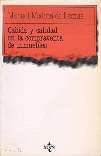 Portada de Cabida y calidad en la compraventa de inmuebles