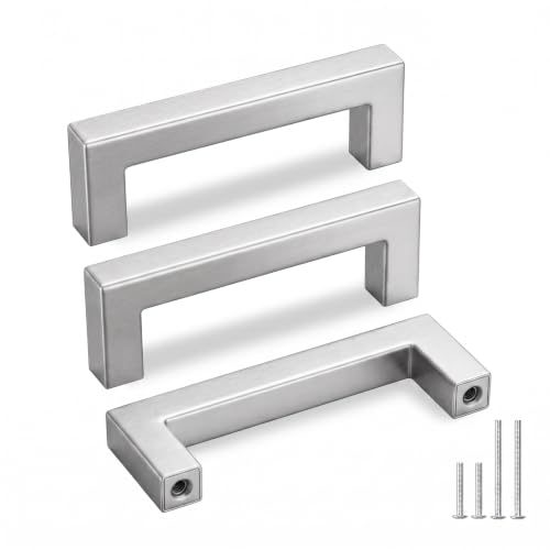 Goldenwarm 10 Pack 3-3/4" Brushed Nickel Cabinet Pulls Cabinet Handles
