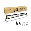 SKYWORLD 20 inch 180W LED Light Bar Dual Row 7D Spot Flood Combo Beam Work Lights Bar 6000K Offroad Driving Lamp Fog Lights for Truck Car ATV SUV 4X4 4WD