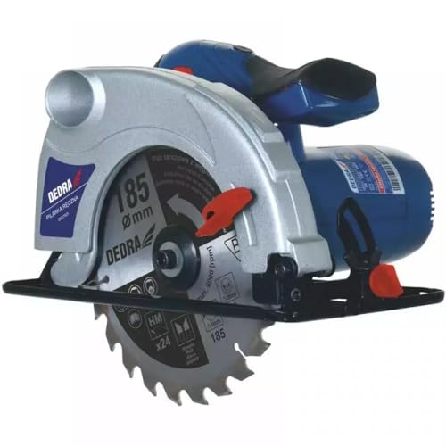 Handkreissäge DEDRA stark 1500W, Kreissägeblatt Ø 185mm, max. Schnitttiefe 66 mm, Sehr hohe Drehzahl: 5500 U/min Ergonomisches Leichtgewicht 4,4kg, softgrip, für Holz und mehr