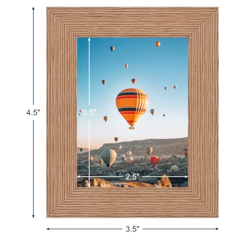 Image of JCJMY 3x4 Picture Frame Black for Tabletop or Wall, 3 x 4 Wall Gallery Poster Photo Frame with Shatter Resistant Plexiglass, Rustic Brown