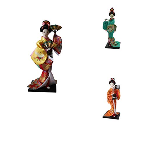 lahomia 3 Pcs Traditional Japanese Woman Figure Statues Birth Gift