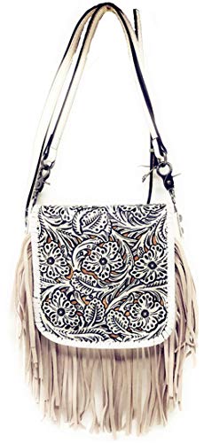 Texas West Floral Tooled Fringe Bag