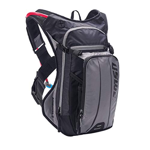 USWE Airborne Limited Race Edition with Water Bladder Included, Hydration Backpack for Men and Women, Ideal for MTB, Cycling, Mountain Biking (9L, Grey, Black)